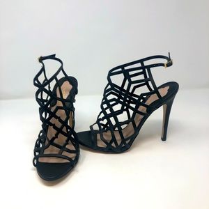 NOUR JENSEN Black Strappy Heels size 40